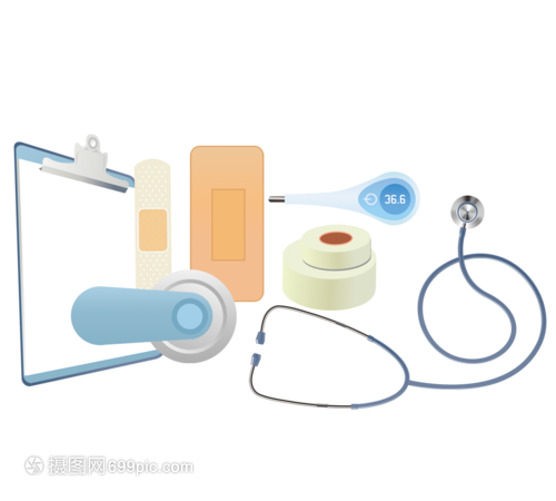 卡通手繪醫(yī)療器械聽診器